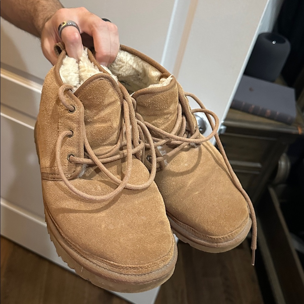 UGG Tan Lace-Up Boots